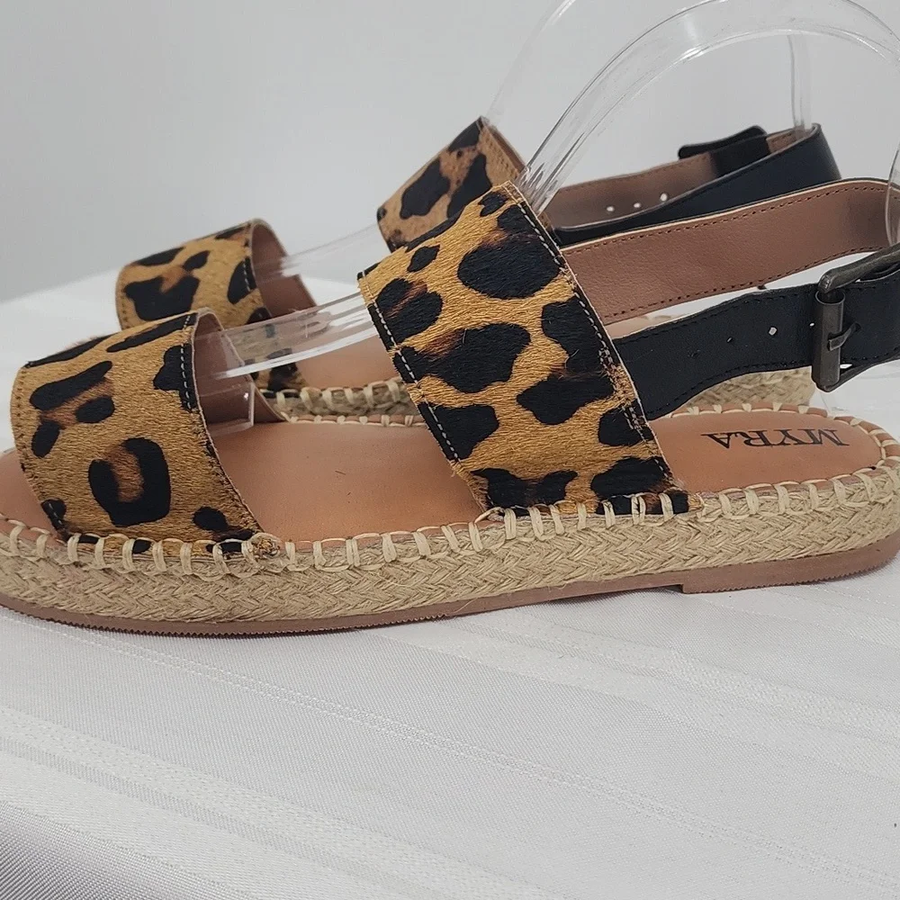 MYRA BAG‎ Isotope Espadrille Hair-On Leopard Print Western Sandals 8 & 9 NWT